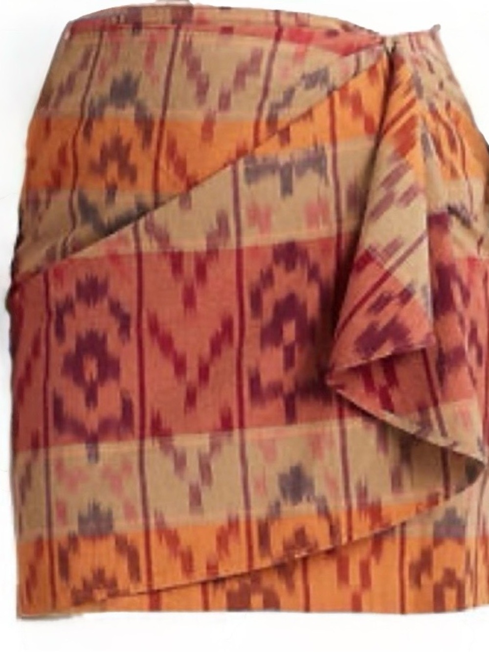 Women's Multi-Color Patterned Wrap Skirt - Picture 4 of 5